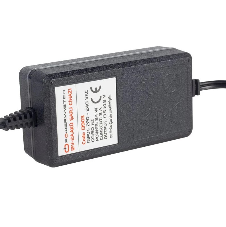 Powermaster 12V 2 Ah Akü Şarj Adaptörü Krokodilli