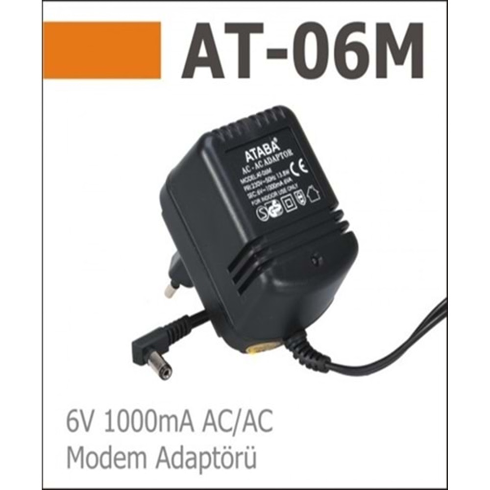 Ataba AT-06M 6V 1000 mAh AC-AC Modem Adaptörü