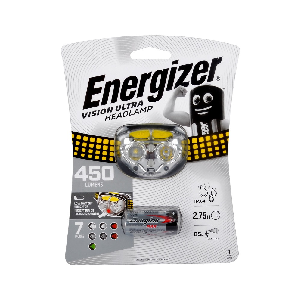 Energizer Vision Ultra Ledli Kafa Feneri 3xAAA 450 Lümen