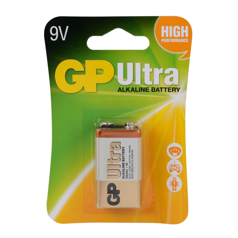 GP 1604AU 9V Ultra G-Tech Alkalin Pil 1li