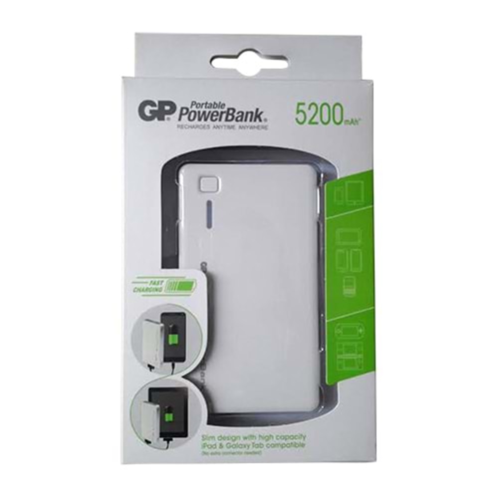 GP GP352 Portable Powerbank Li-Po 5200 mAh Harici Batarya Beyaz