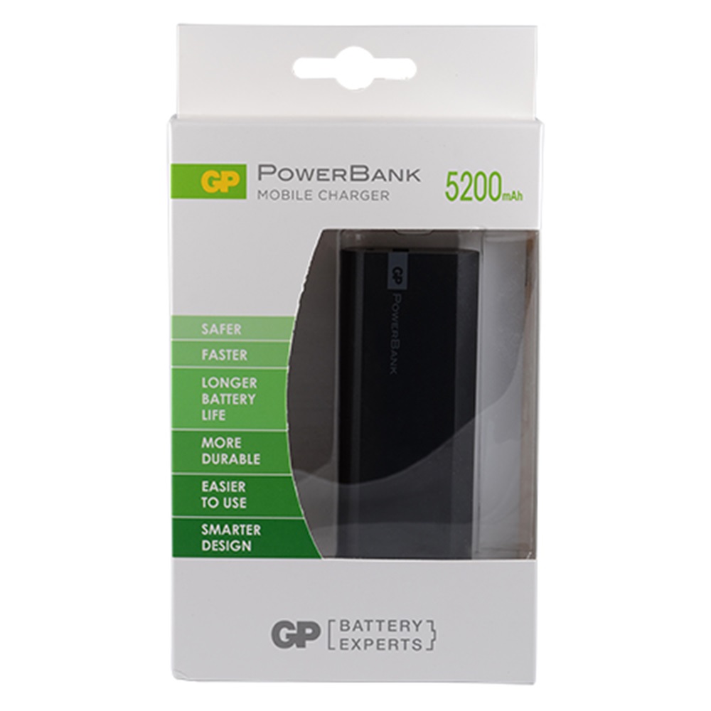 GP GPFN05MBE-2B1 Powerbank Li-ion 5200 mAh Harici Batarya Siyah