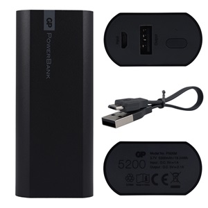 GP GPFN05MBE-2B1 Powerbank Li-ion 5200 mAh Harici Batarya Siyah