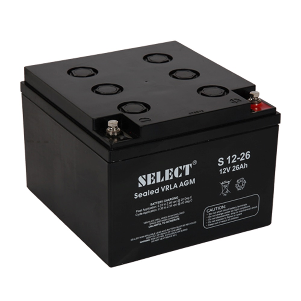 Select 12V 26 Ah Bakımsız Kuru Akü