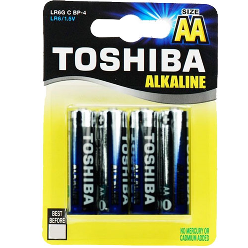 Toshiba LR6G C BP-4 Alkalin 1.5V AA Size Kalem Pil 4lü Blister