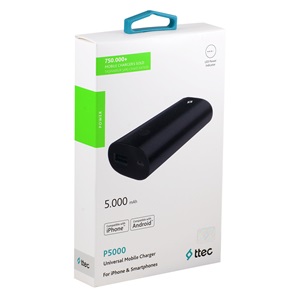 TTEC P5000 5000 mAh Taşınabilir Şarj Cihazı 2BB124S Siyah