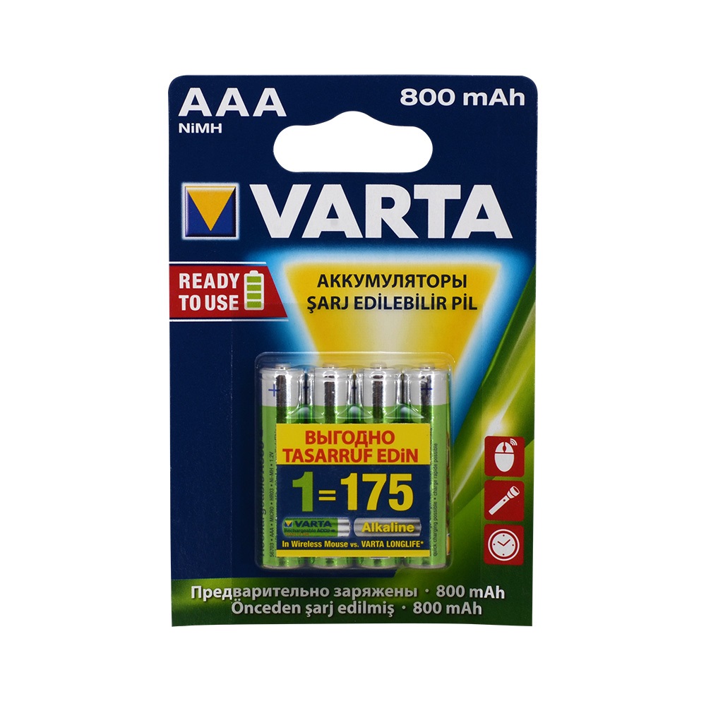 Varta 56703 101 414 Ready2Use AAA 800 mAh İnce Kalem Pil 4lü Paket