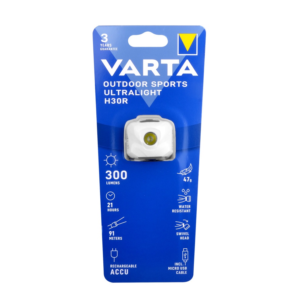 Varta 18631101401 Outdoor Sports Ultralight H30R Beyaz Şarjlı Kafa Feneri