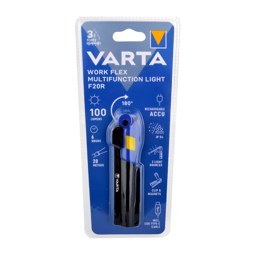 Varta 18649 Work Flex Multifunction Light F20R Şarjlı Çalışma Feneri