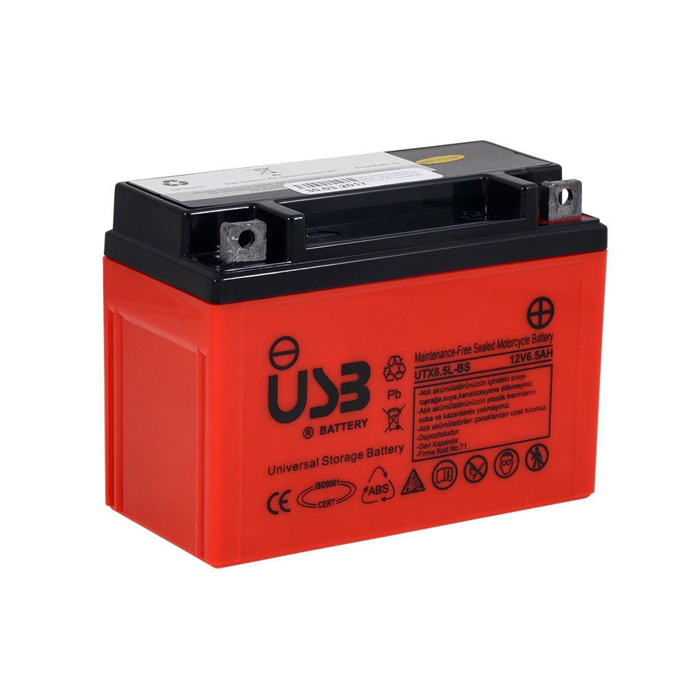 USB UTX6.5L-BS 12V 6.5 Ah Motorsiklet Aküsü