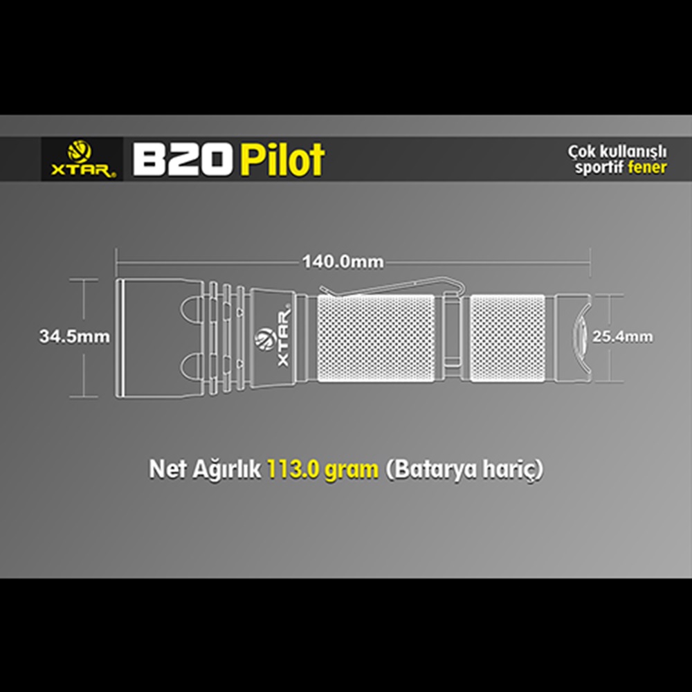 Xtar B20 1000 Lm Led Fener seti