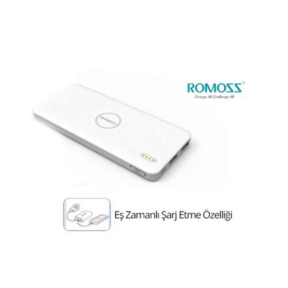 BR600 5000 mAh Romoss Polymos Beyaz Powerbank