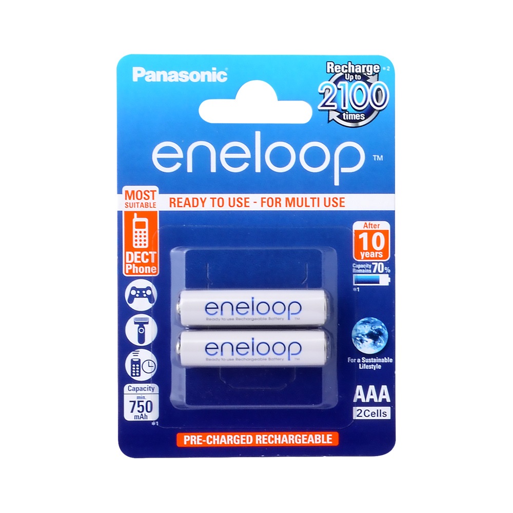 Panasonic Eneloop BK-4MCCE/2BE - 1.2V 750 mAh - Ni-Mh - AAA - 2li Blister