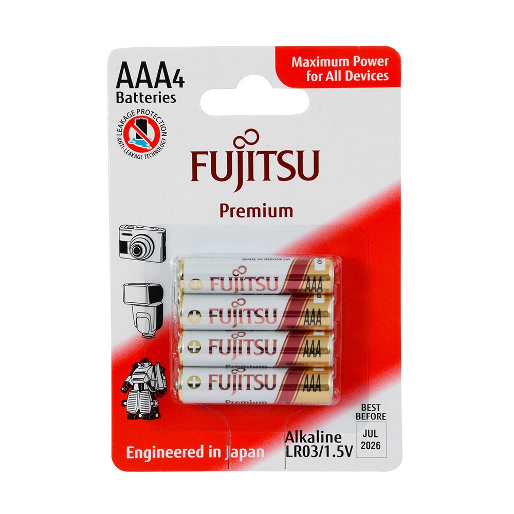 Fujitsu Premium LR03 Alkaline Kalem AAA Size Pil 4Lü Blister