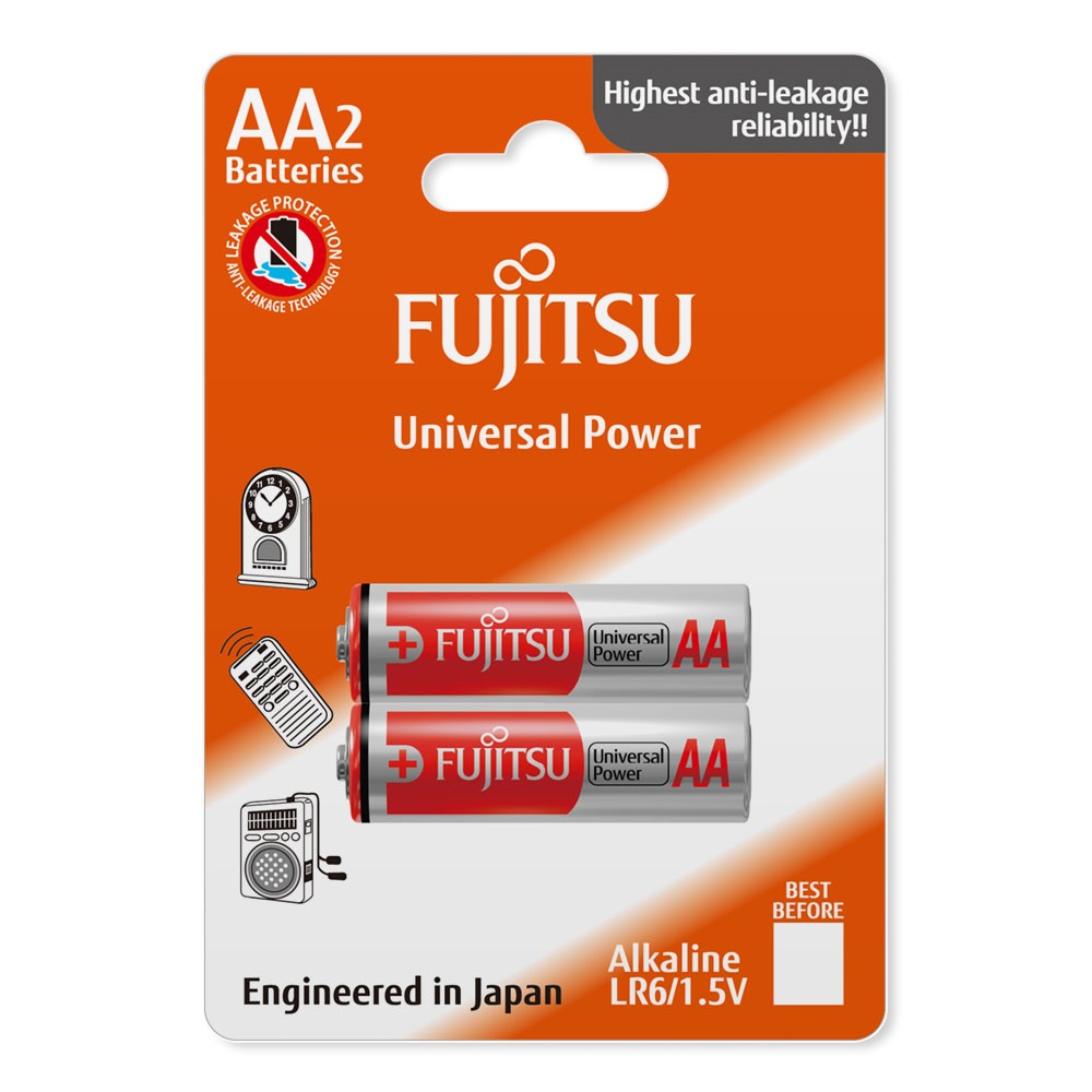 Fujitsu Universal Power LR06 Alkaline AA Kalem Pil 2Li Blister