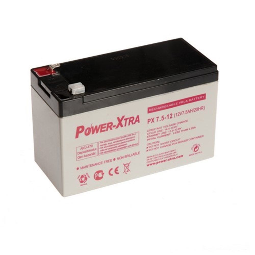 Power-Xtra 12V 7.5 Ah Bakımsız Kuru Akü