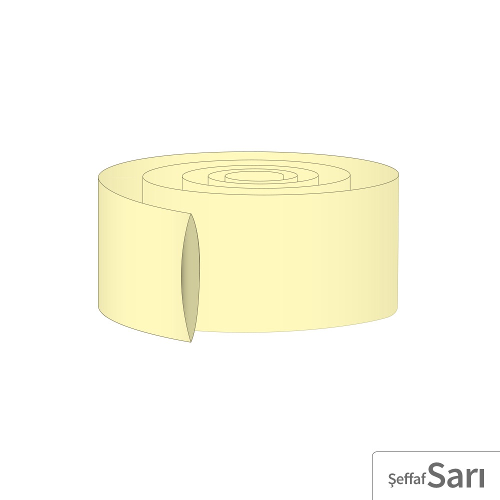 12M - 40mm PVC Heat Shrink Şeffaf Sarı - 10 Metre